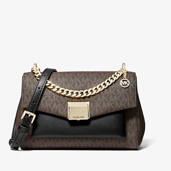 Michael Kors Lita Medium Two-Tone Logo Crossbody Bag - Picture 1 of 7